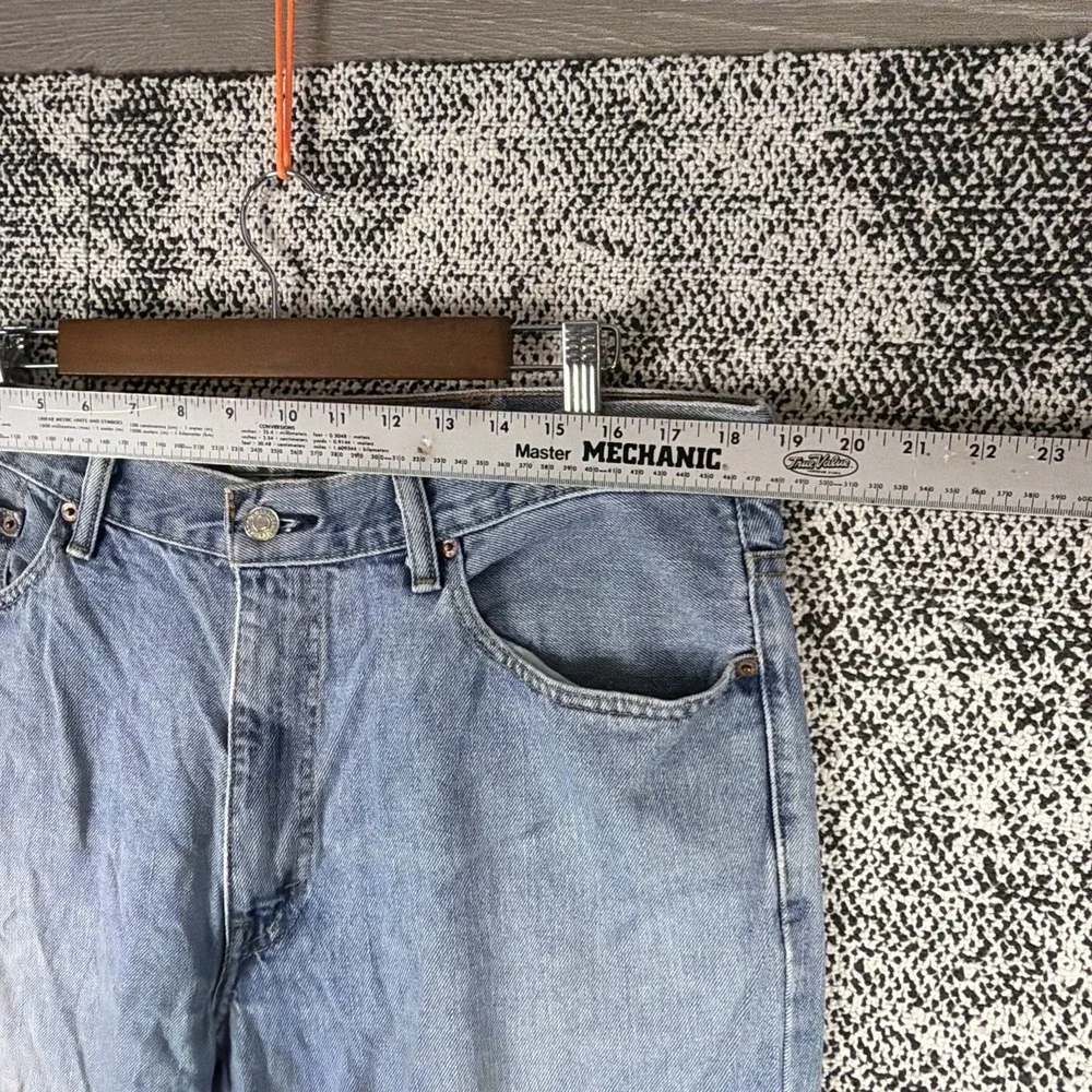 Levis 512 Slim Fit Straight Blue Jeans Men 38 X 30 (FITS 37 X 30) Torn Hems READ